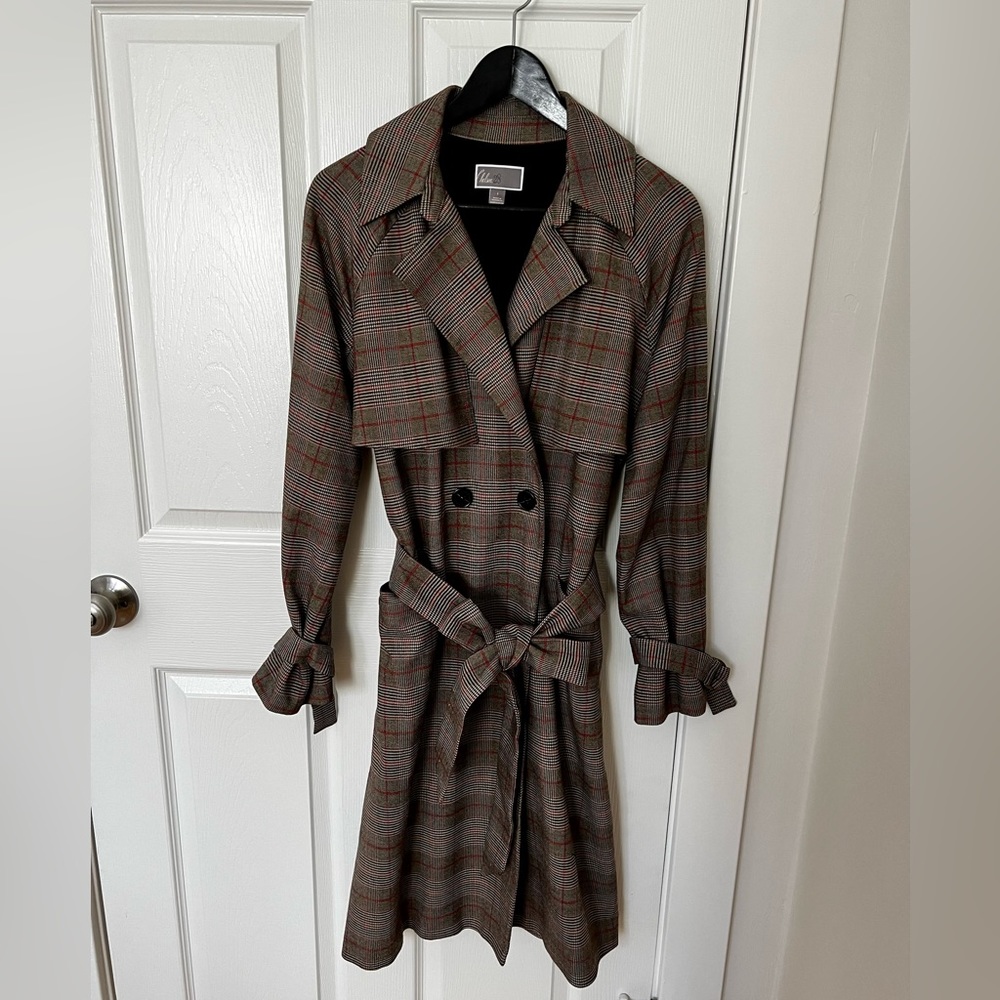 Chelsea28 plaid trench coat